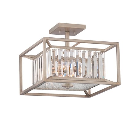 Designers Fountain 16in Linares 3-Light Aged Platinum Interior Ceiling Light Semi Flush Mount 87411-AP